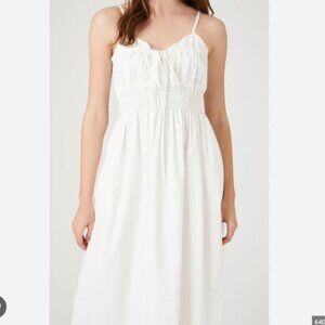 NWT Shirred Poplin Midi Dress